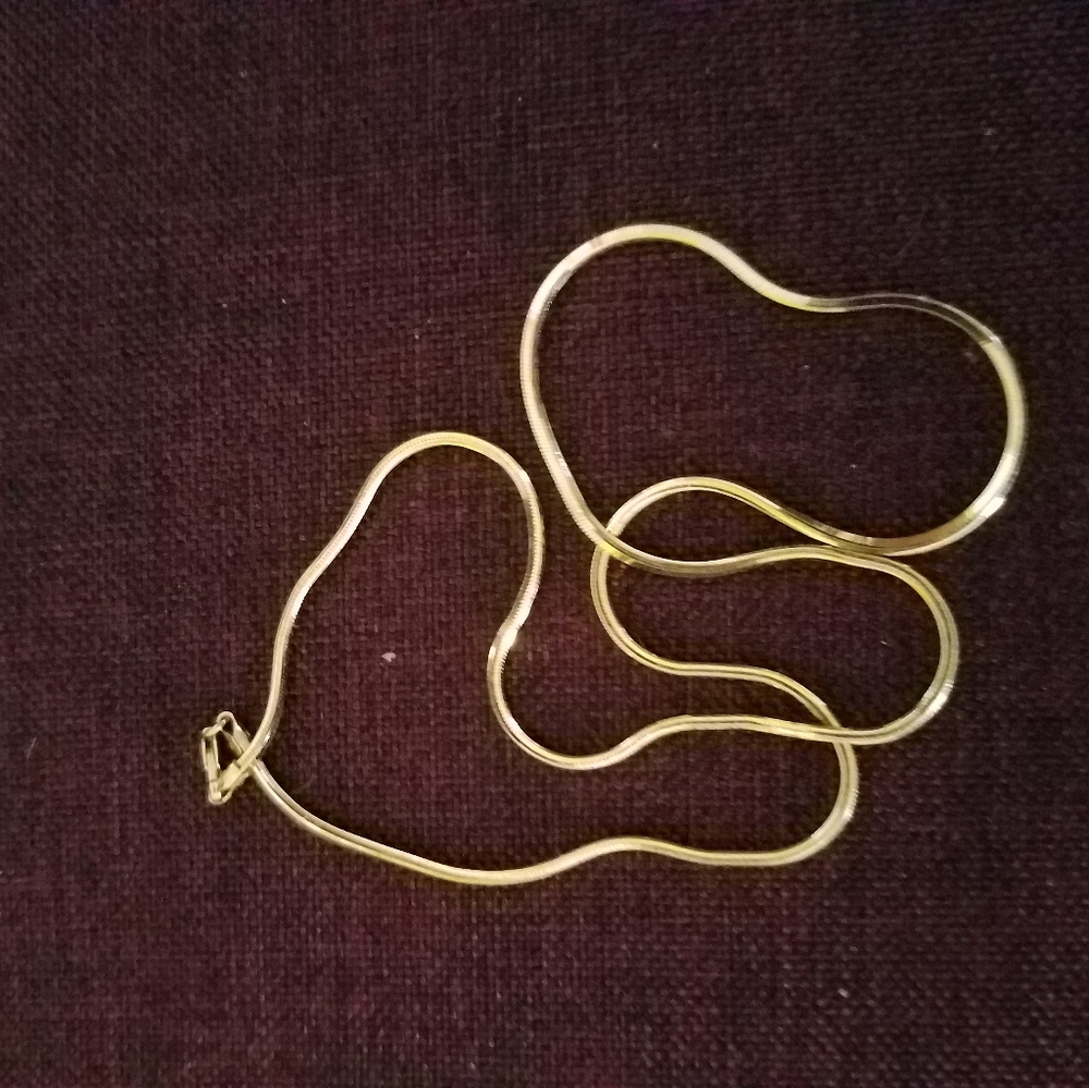 18K Gold Square Snake Chain Necklace